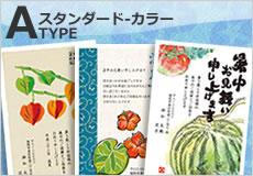 スタンダード カラー　正統派の鮮やかな夏の挨拶状（暑中見舞い・残暑見舞い）。ビジネスに、プライベートに。