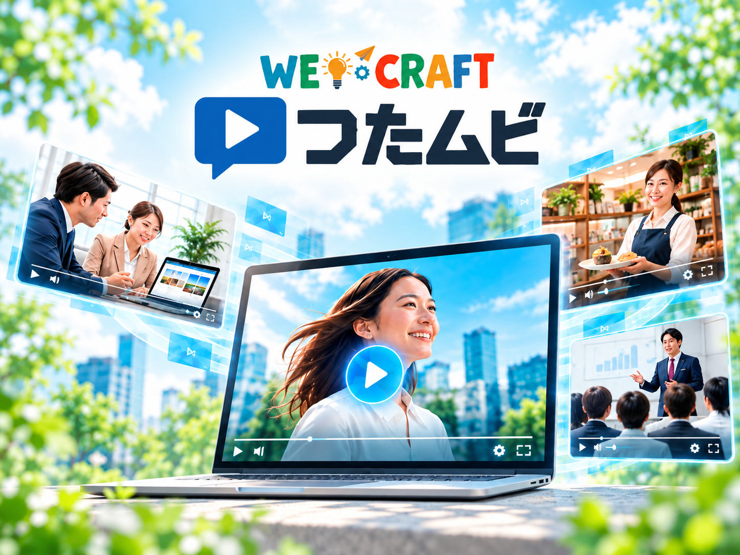 WE CRAFT つたムビ。店舗PR、ビジネス、セミナーなどの動画制作イメージ
